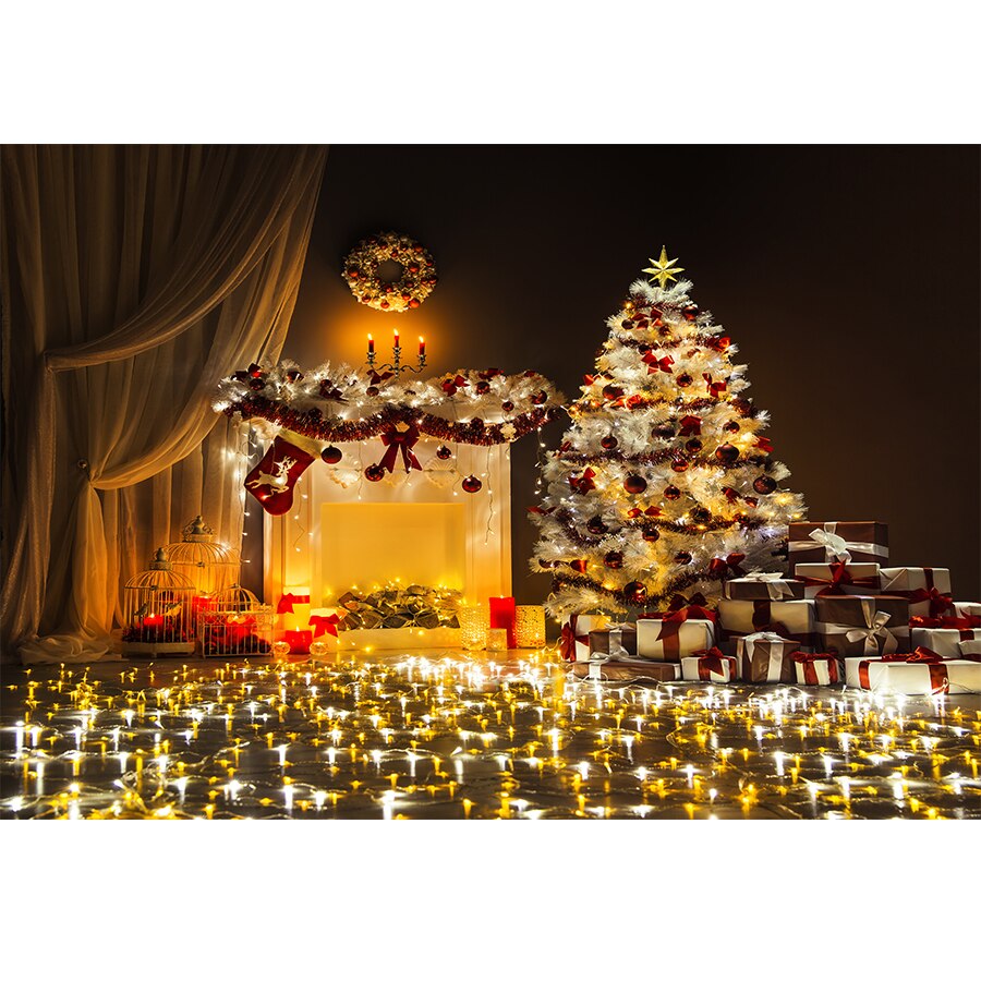 Weihnachtsfotografie Hintergrund Fotocall Fenster Baum Geschenk Party Dekor Hintergrund Portrait Fotografie Kinder Foto Studio