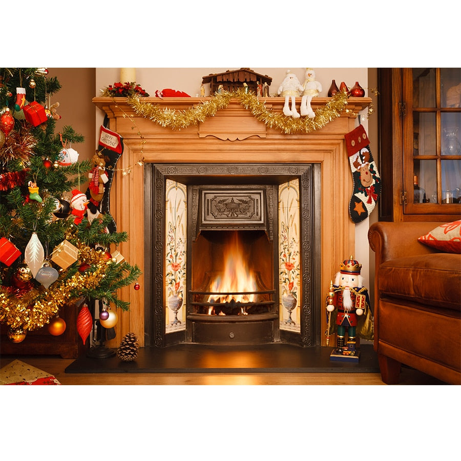 Weihnachtsfotografie Hintergrund Fotocall Fenster Baum Geschenk Party Dekor Hintergrund Portrait Fotografie Kinder Foto Studio