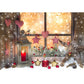 Weihnachtsfotografie Hintergrund Fotokall Fenster Baum Geschenk Party Dekor Hintergrund Porträt Fotografisch Kinder Foto Studio