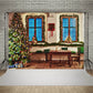 Weihnachtsfotografie Hintergrund Fotokall Fenster Baum Geschenk Party Dekor Hintergrund Porträt Fotografisch Kinder Foto Studio