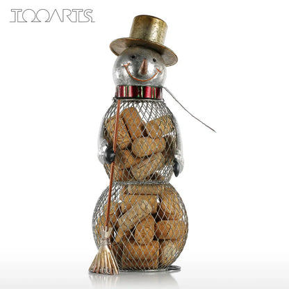 Weihnachts-Schneemann Korkbehälter Metall Handarbeiten Wohnkultur Praktische Handwerkskunst Weihnachtsgeschenk Küchen-Korklagerung Dekor