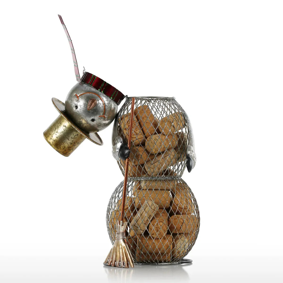 Weihnachts-Schneemann Korkbehälter Metall Handarbeiten Wohnkultur Praktische Handwerkskunst Weihnachtsgeschenk Küchen-Korklagerung Dekor
