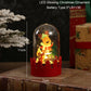 Weihnachts-Schneemann-Santa-Heißluftballon-Mikrolandschaftsornament mit LED-Licht Weihnachtsdeko für Zuhause Neujahr 2024 Navidad