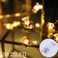 Weihnachts-Schneemann-Santa-Heißluftballon-Mikrolandschaftsornament mit LED-Licht Weihnachtsdeko für Zuhause Neujahr 2024 Navidad