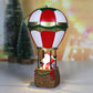 Weihnachts-Schneemann-Santa-Heißluftballon-Mikrolandschaftsornament mit LED-Licht Weihnachtsdeko für Zuhause Neujahr 2024 Navidad