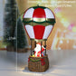 Weihnachts-Schneemann-Santa-Heißluftballon-Mikrolandschaftsornament mit LED-Licht Weihnachtsdeko für Zuhause Neujahr 2024 Navidad