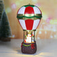 Weihnachts-Schneemann-Santa-Heißluftballon-Mikrolandschaftsornament mit LED-Licht Weihnachtsdeko für Zuhause Neujahr 2024 Navidad