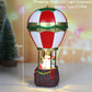 Weihnachts-Schneemann-Santa-Heißluftballon-Mikrolandschaftsornament mit LED-Licht Weihnachtsdeko für Zuhause Neujahr 2024 Navidad
