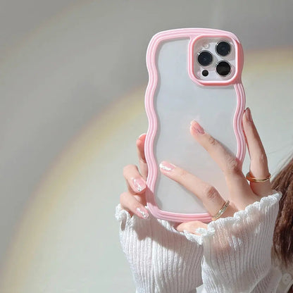 Chunky Wave Solid Border Transparent iPhone-Hülle