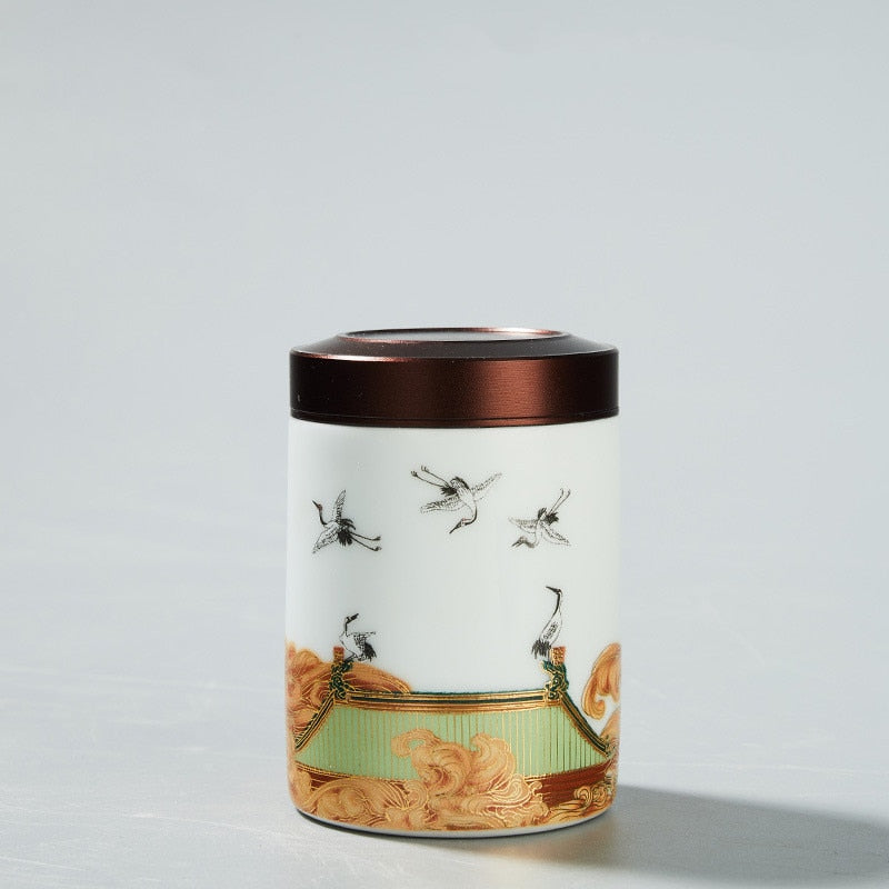 Klassische Keramische Teedose Reise tragbare runde Form Tee-Dose Gewürzteedosen Süßigkeitenlagerbehälter Kaffeekanne feuchtigkeitsdichte Dose