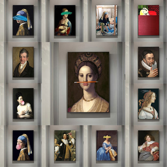 Klassische europäische Öl Frau Leinwand Spaß Lippen Stift Malerei Wand abstrakte Landschaft Wandkunst Drucke Poster Bilder Wohnkultur