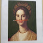 Klassische europäische Öl Frau Leinwand Spaß Lippen Stift Malerei Wand abstrakte Landschaft Wandkunst Drucke Poster Bilder Wohnkultur