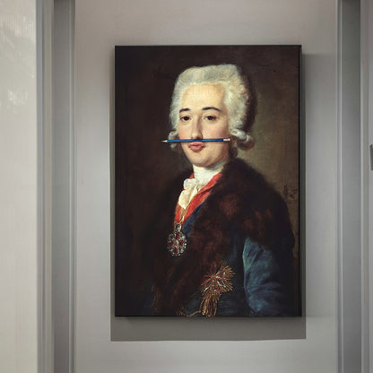 Klassische europäische Öl Frau Leinwand Spaß Lippen Stift Malerei Wand abstrakte Landschaft Wandkunst Drucke Poster Bilder Wohnkultur
