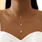 Frendorf | Drei Anhänger Necklace mit Gold-Zirkonia