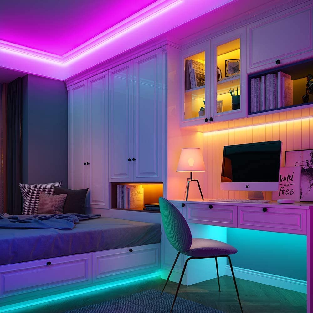 Wasserdichter Farb-LED-Streifen – Flexibles RGB-Licht mit Fernbedienung für drinnen und draußen – 5M/60 LEDs pro Meter