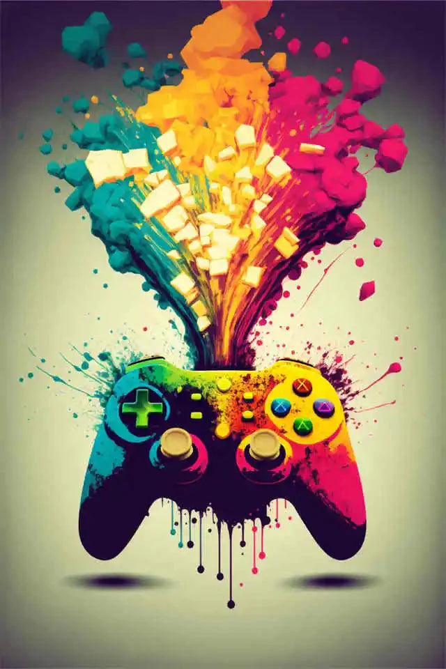 Farbenfrohe Game Controller Wandkunst Poster Drucke Nordic Ästhetik Bild Leinwandmalerei Gaming Jungen Zimmer Home Deko