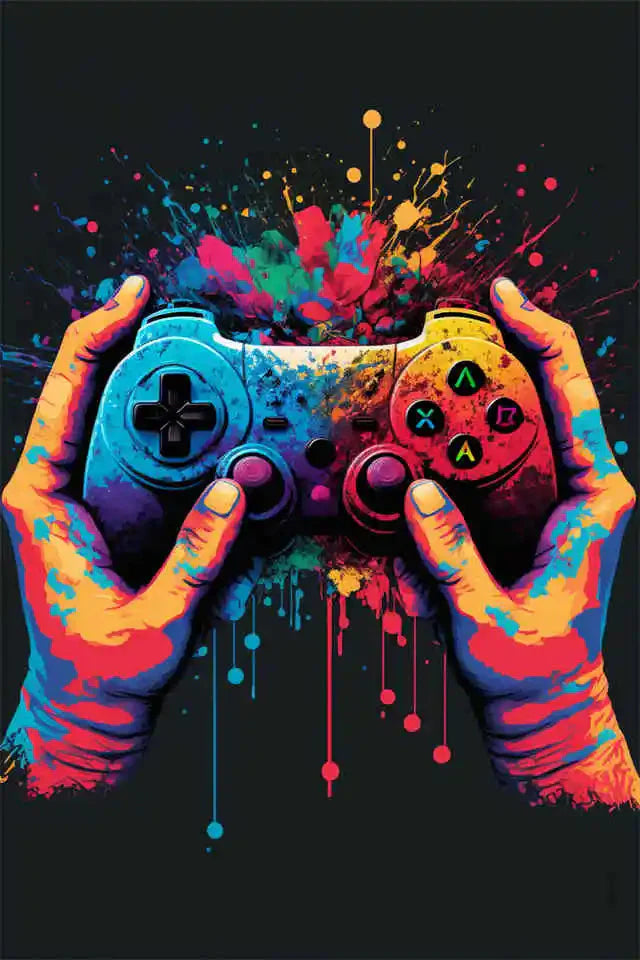 Farbenfrohe Game Controller Wandkunst Poster Drucke Nordic Ästhetik Bild Leinwandmalerei Gaming Jungen Zimmer Home Deko