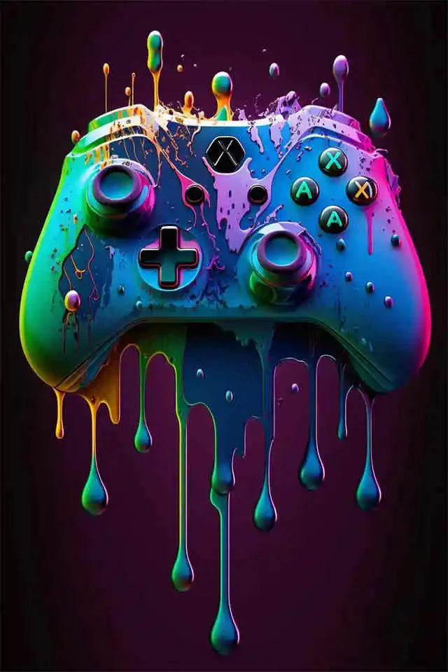 Farbenfrohe Game Controller Wandkunst Poster Drucke Nordic Ästhetik Bild Leinwandmalerei Gaming Jungen Zimmer Home Deko