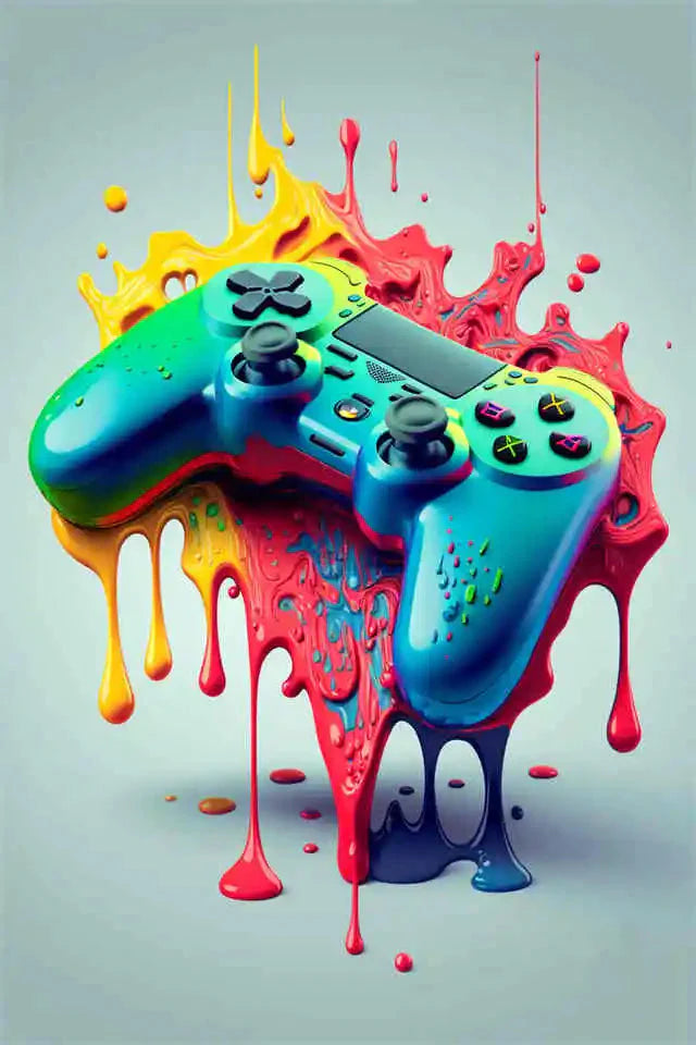 Farbenfrohe Game Controller Wandkunst Poster Drucke Nordic Ästhetik Bild Leinwandmalerei Gaming Jungen Zimmer Home Deko