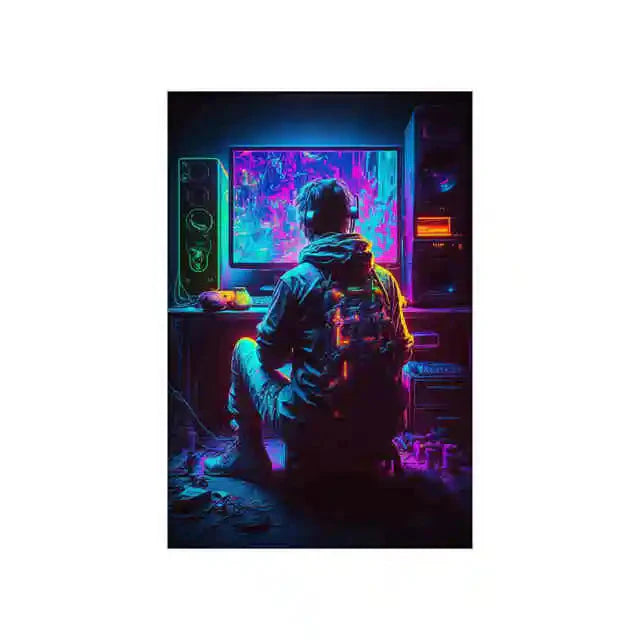 Farbenfrohe Game Controller Wandkunst Poster Drucke Nordic Ästhetik Bild Leinwandmalerei Gaming Jungen Zimmer Home Deko