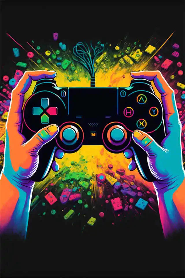 Farbenfrohe Game Controller Wandkunst Poster Drucke Nordic Ästhetik Bild Leinwandmalerei Gaming Jungen Zimmer Home Deko