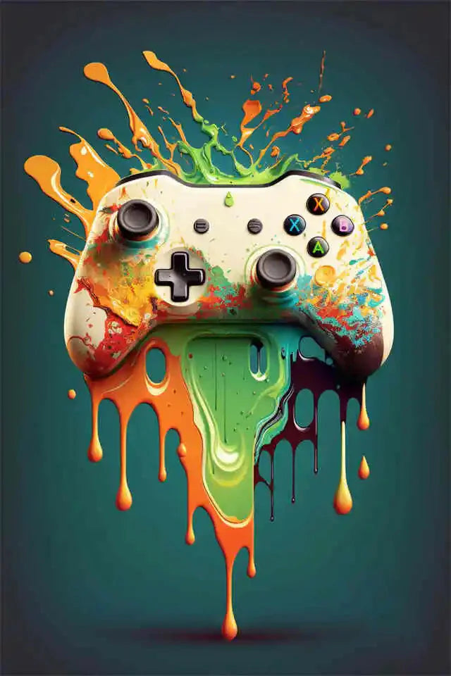 Farbenfrohe Game Controller Wandkunst Poster Drucke Nordic Ästhetik Bild Leinwandmalerei Gaming Jungen Zimmer Home Deko