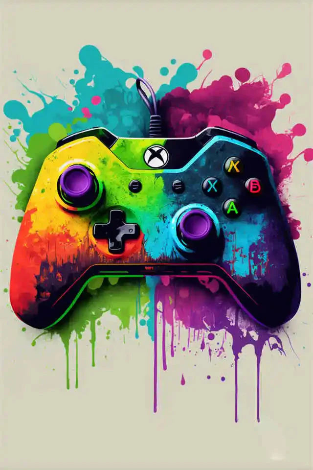 Farbenfrohe Game Controller Wandkunst Poster Drucke Nordic Ästhetik Bild Leinwandmalerei Gaming Jungen Zimmer Home Deko