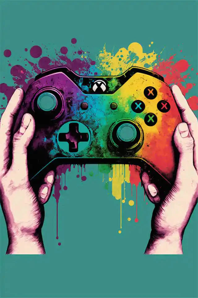 Farbenfrohe Game Controller Wandkunst Poster Drucke Nordic Ästhetik Bild Leinwandmalerei Gaming Jungen Zimmer Home Deko