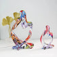 Bunte Graffiti Abstracte Harz Handgemachte Kunstwerke Skulptur Denker Figurine Statue Heimdekoration Innenraum Büro Schreibtisch Ornamente