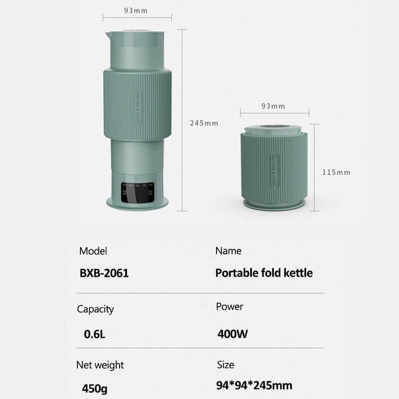 Frendorf | CompactKettle | Eleganter elektrischer faltbarer Wasserkocher | Platzsparend und elegant