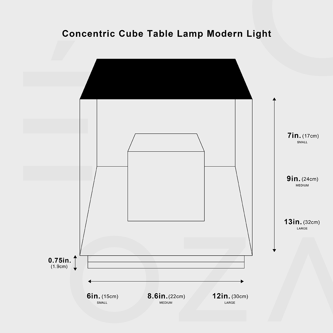 Konzentrische Würfel-Tischlampe, moderne Beleuchtung