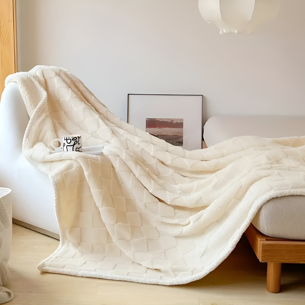 Frendorf | CozyCheck Plaid - Wendbare, Dicke Isolierte Fleece Decke für den Winter