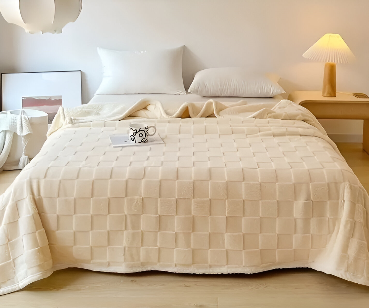 Frendorf | CozyCheck Plaid - Wendbare, Dicke Isolierte Fleece Decke für den Winter