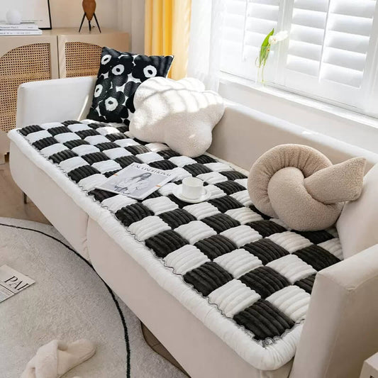 Gemütliche Plaid Patchwork Tiermatte Möbel Schutz Sofa Abdeckung