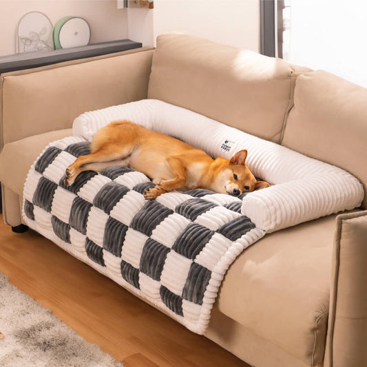 Creme quadratisches Plaid gemütliche Hundematte Möbelschutzabdeckung