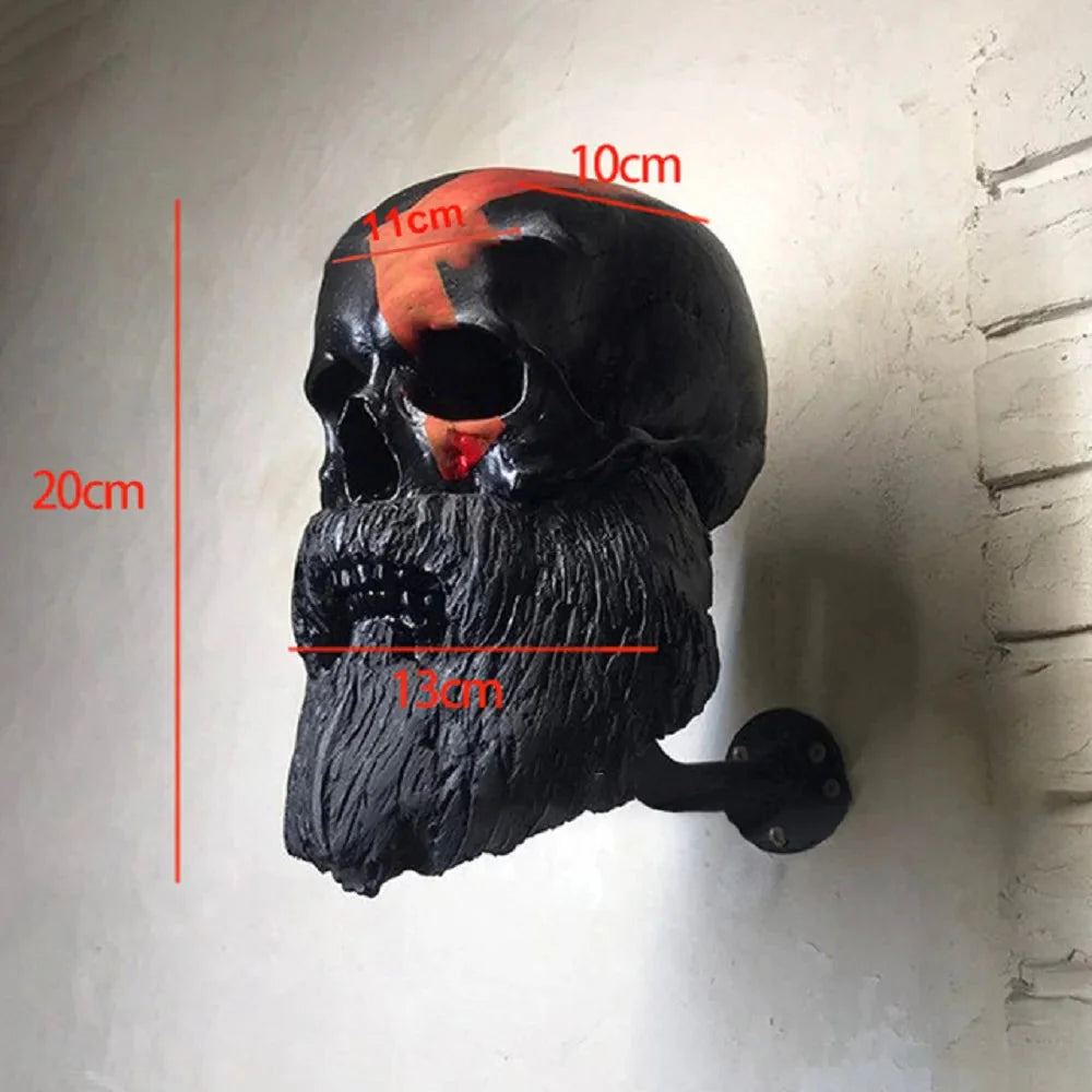 Kreativer cooler Skull-Motorradhelm-Halter wandmontiert Erwachsener Helm-Hänger Mäntel Lagerregal Fahrradhelm-Halter Wanddekoration