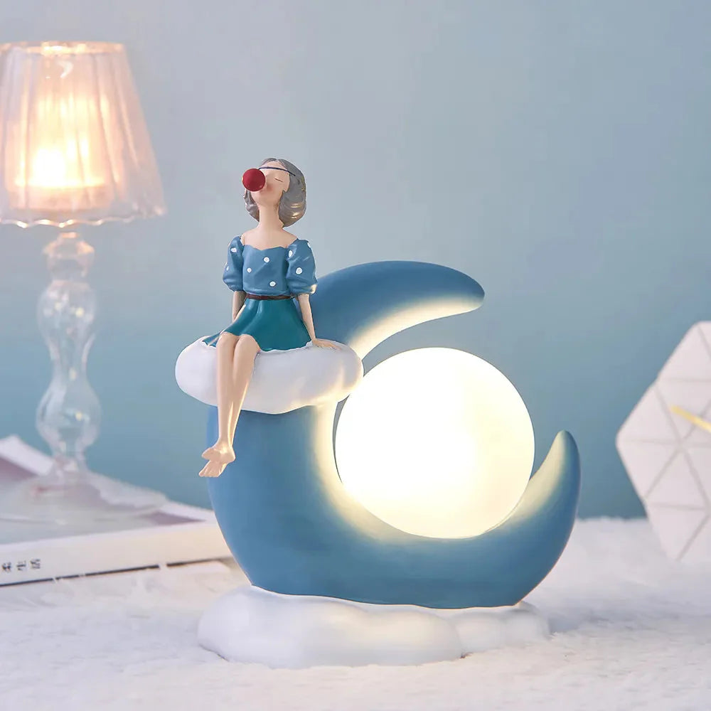 Kreative Mädchen Ornamente Harz LED Lampe Büro Dekoration Ästhetische Raum Dekor Schlafzimmer Dekoration Zubehör Home Dekor Geschenk
