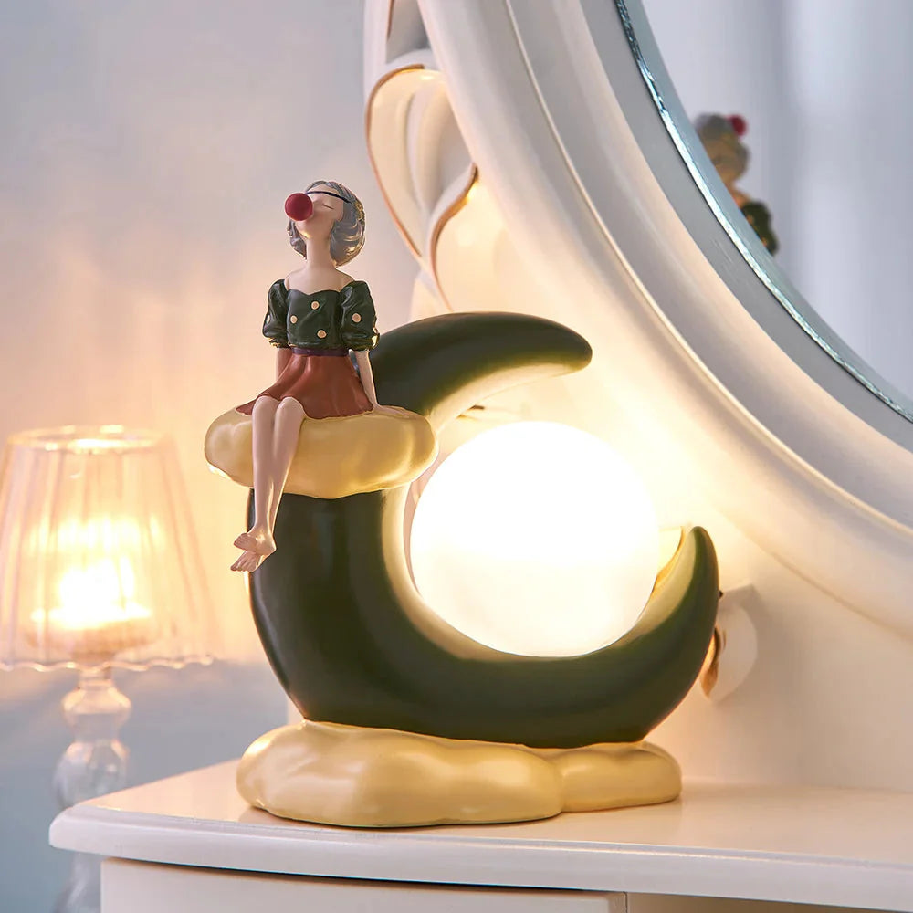 Kreative Mädchen Ornamente Harz LED Lampe Büro Dekoration Ästhetische Raum Dekor Schlafzimmer Dekoration Zubehör Home Dekor Geschenk