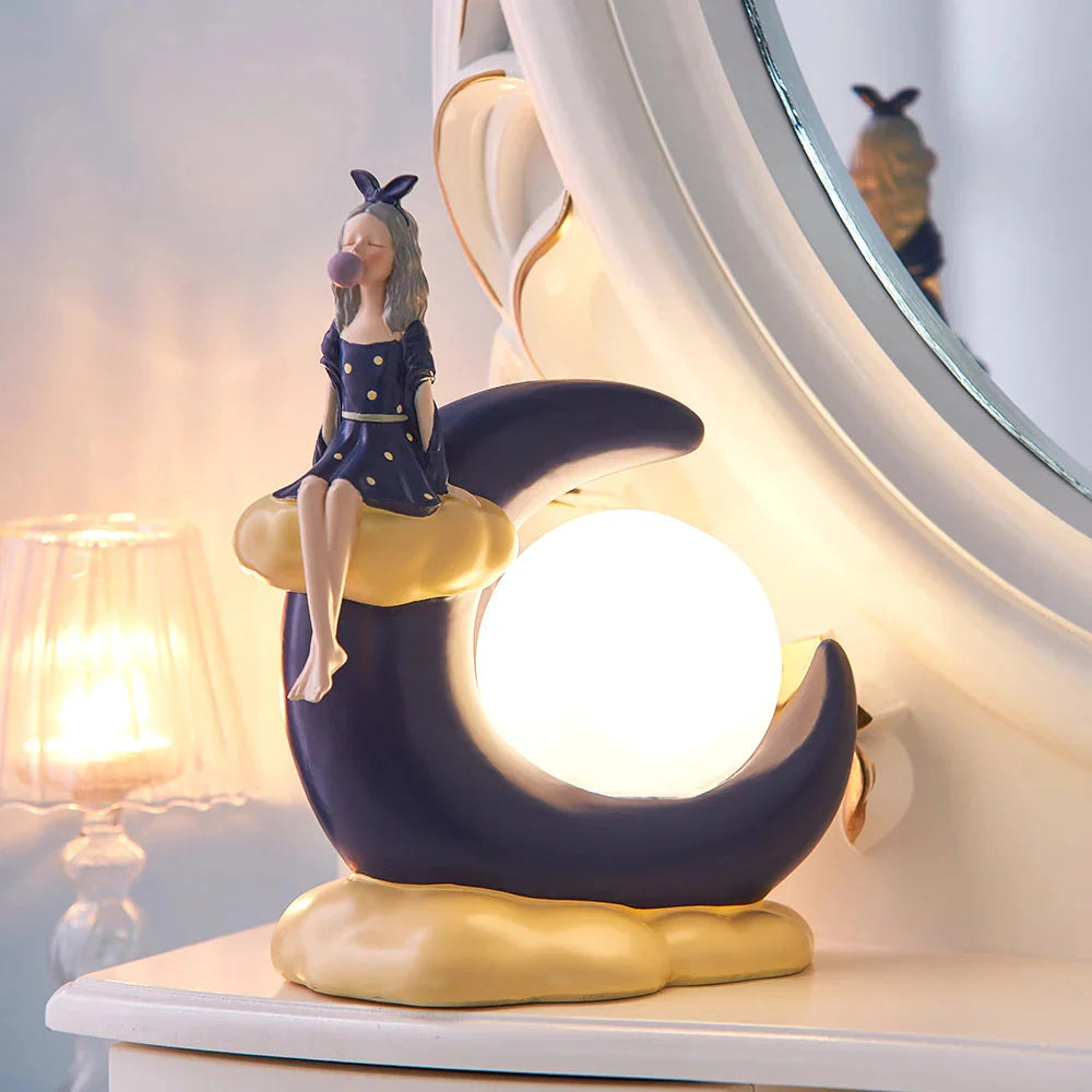Kreative Mädchen Ornamente Harz LED Lampe Büro Dekoration Ästhetische Raum Dekor Schlafzimmer Dekoration Zubehör Home Dekor Geschenk