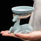 Kreative handgemachte Sternenhimmel Zeichnung Tee Sieb Tee Auslaufhalter Keramisches Kung Fu Teeset Blauer Teefilter Teezeremonie