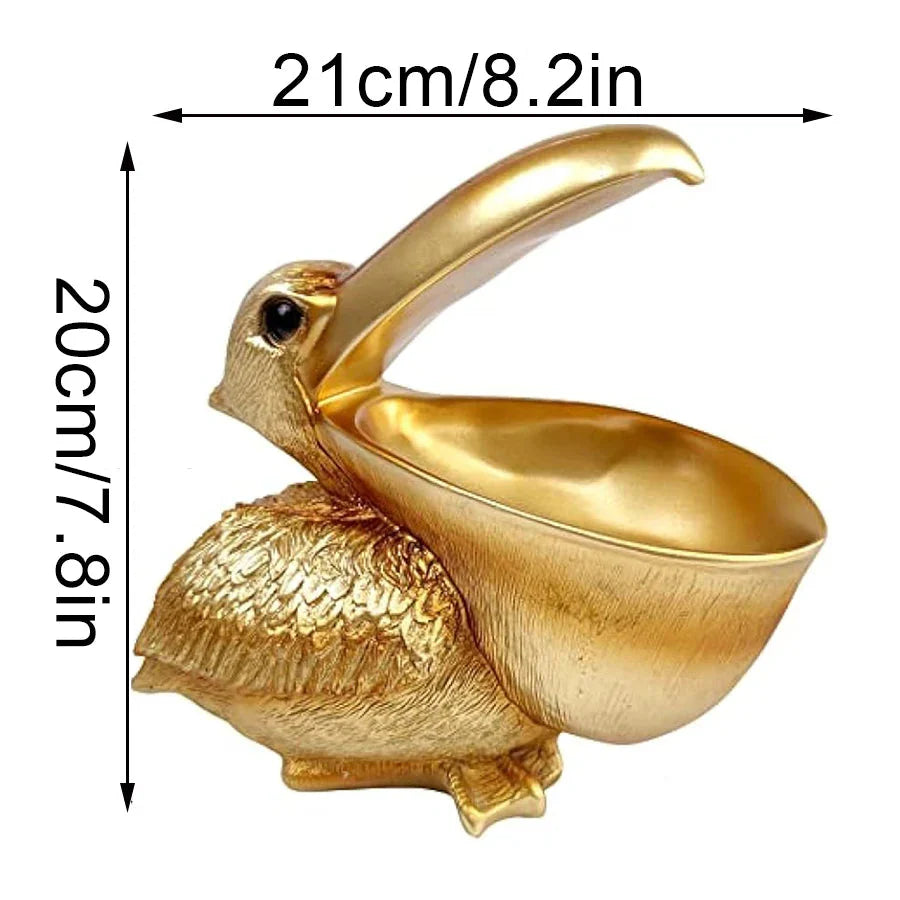 Kreative Harzstatuen Die Pelikanvögel Tukanfiguren Schlüssel Bonbonteller für Eingangstisch Statue Dekor Ornament Home Office