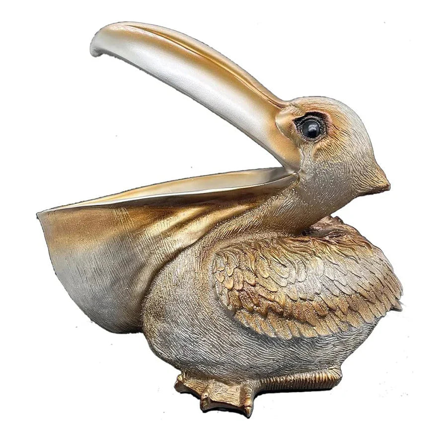 Kreative Harzstatuen Die Pelikanvögel Tukanfiguren Schlüssel Bonbonteller für Eingangstisch Statue Dekor Ornament Home Office