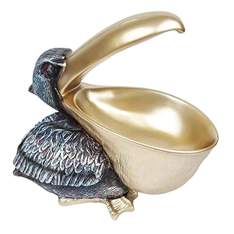 Kreative Harzstatuen Die Pelikanvögel Tukanfiguren Schlüssel Bonbonteller für Eingangstisch Statue Dekor Ornament Home Office