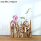 Kreative Holzvase Dekorierter Solides Holz Blumentopf für Glas-Hydrokultur Heim Dekorative Vase Tischplatte Heimdekoration