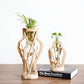Kreative Holzvase Dekorierter Solides Holz Blumentopf für Glas-Hydrokultur Heim Dekorative Vase Tischplatte Heimdekoration