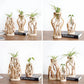 Kreative Holzvase Dekorierter Solides Holz Blumentopf für Glas-Hydrokultur Heim Dekorative Vase Tischplatte Heimdekoration