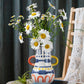 Kreative keramische Vase Abstrakte Farben Graffiti Griff Handgemachte Kunst Blumenvase Keramische Handwerksverzierungen Wohnkultur