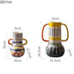 Kreative keramische Vase Abstrakte Farben Graffiti Griff Handgemachte Kunst Blumenvase Keramische Handwerksverzierungen Wohnkultur