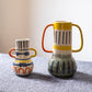 Kreative keramische Vase Abstrakte Farben Graffiti Griff Handgemachte Kunst Blumenvase Keramische Handwerksverzierungen Wohnkultur