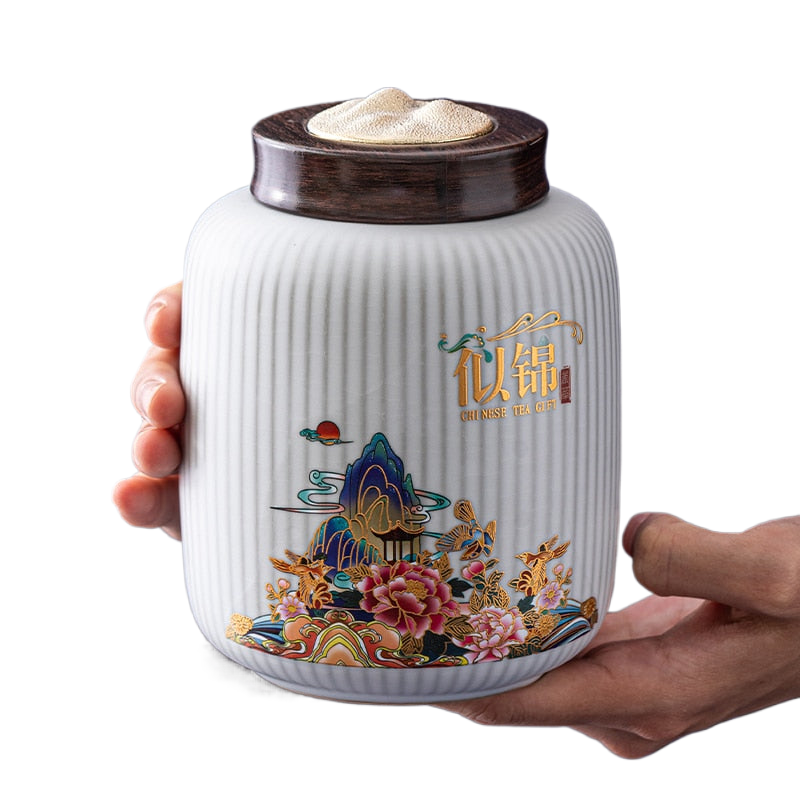 Kreativität Keramiken Tee Dose Große Süßigkeiten Trockenfrüchte Lagerbehälter Tragbare versiegelte Teedose Reise Teekisten Kaffee Dose